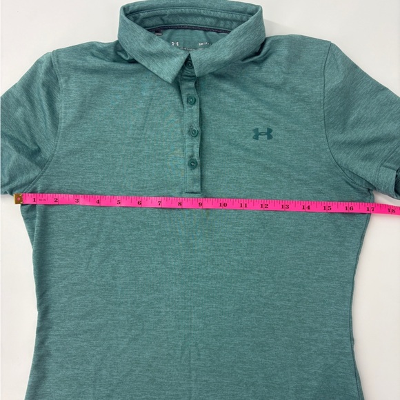 Under Armour Women's Aqua Button Down Polo Shirt - Picture 3 of 9